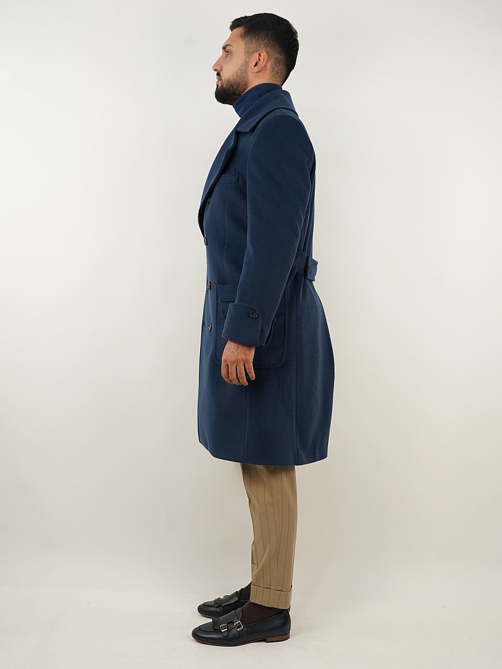 Cappotto Chesterfield Spigato Zaffiro