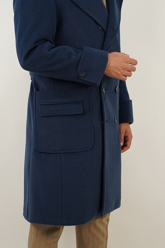 Cappotto Chesterfield Spigato Zaffiro