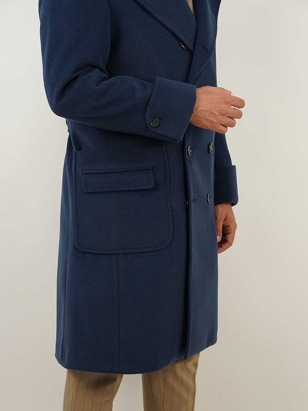 Cappotto Chesterfield Spigato Zaffiro