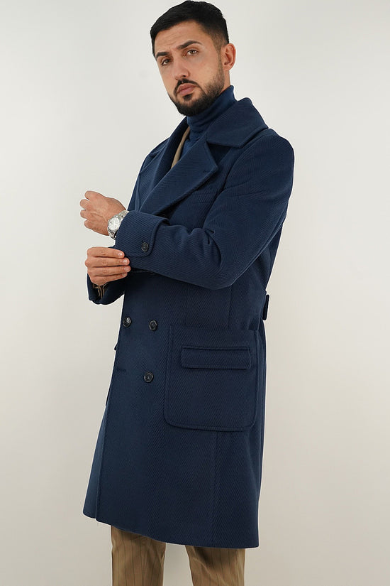 Cappotto Chesterfield Spigato Zaffiro