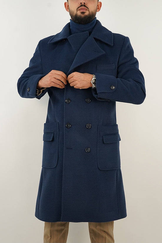 Cappotto Chesterfield Spigato Zaffiro