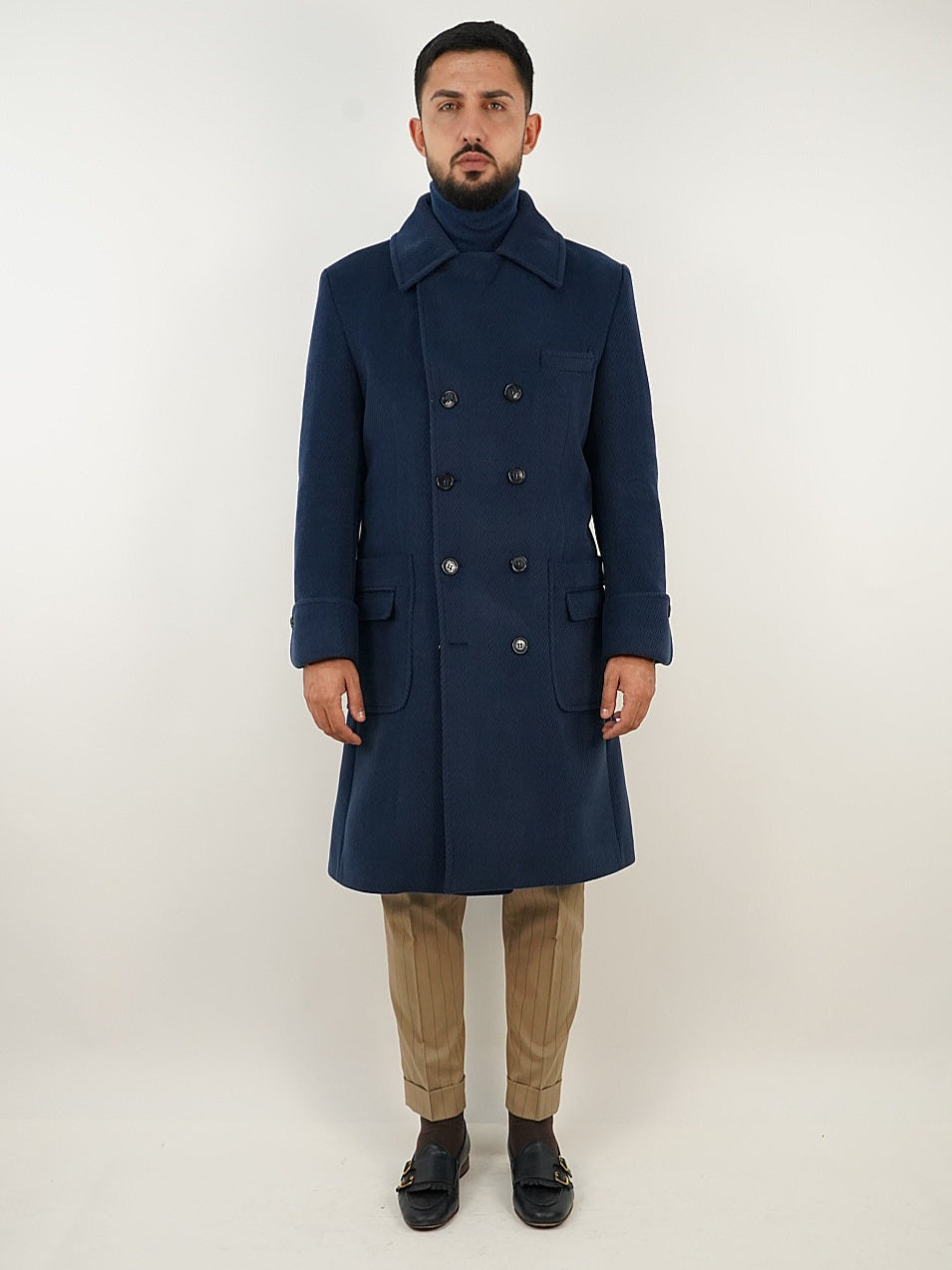 Cappotto Chesterfield Spigato Zaffiro