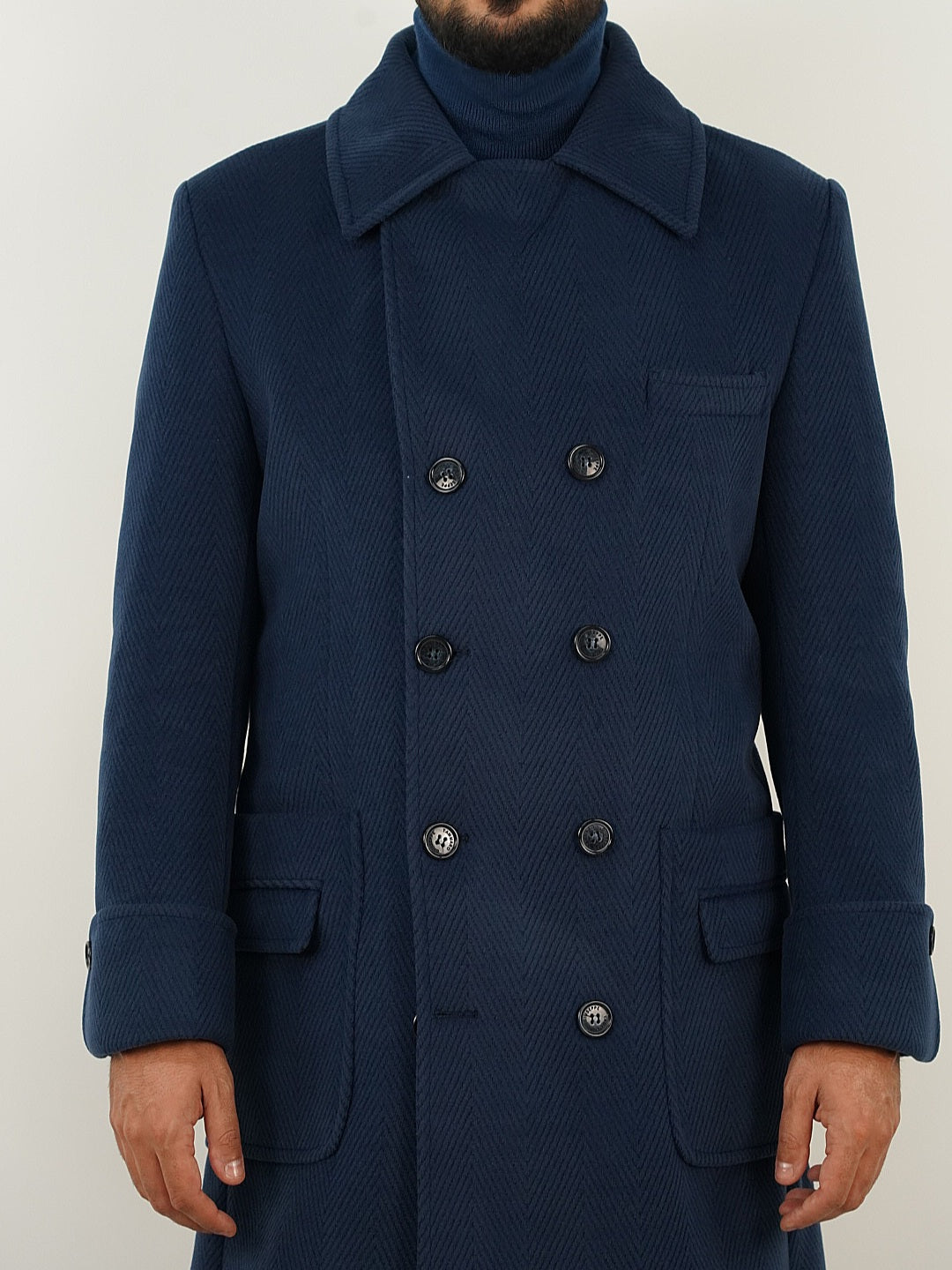 Cappotto Chesterfield Spigato Zaffiro