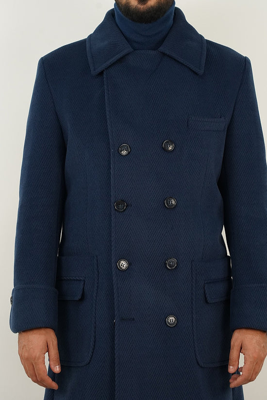 Cappotto Chesterfield Spigato Zaffiro