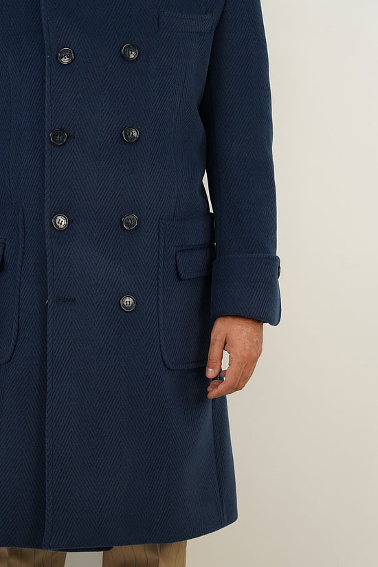 Cappotto Chesterfield Spigato Zaffiro