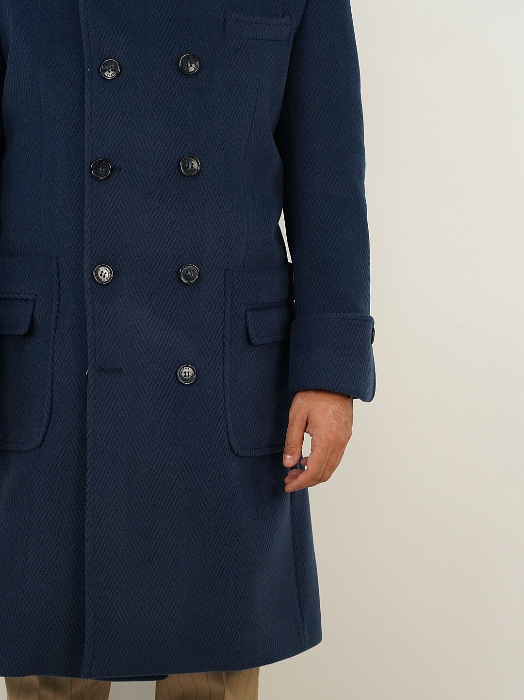 Cappotto Chesterfield Spigato Zaffiro