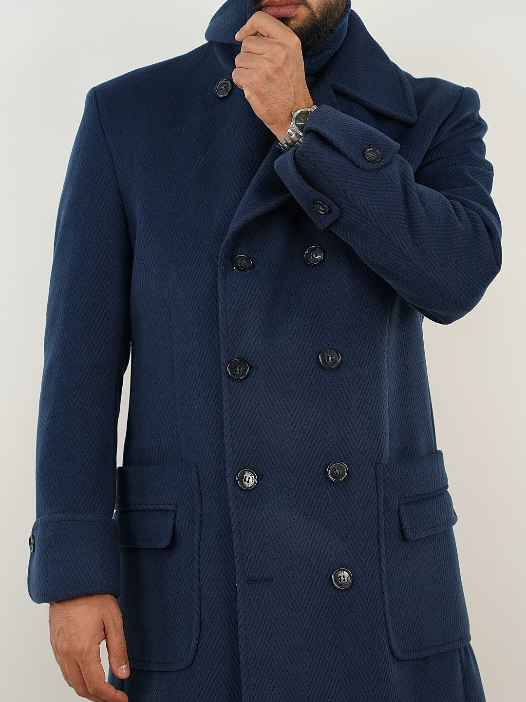 Cappotto Chesterfield Spigato Zaffiro