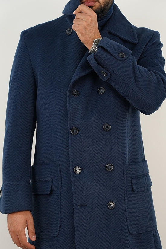 Cappotto Chesterfield Spigato Zaffiro