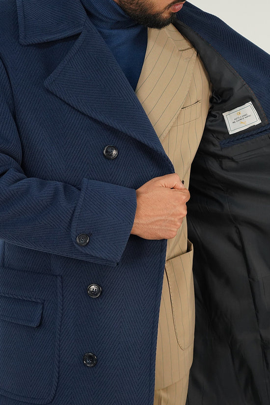 Cappotto Chesterfield Spigato Zaffiro