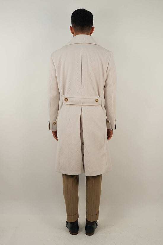 Cappotto Chesterfield Spigato Panna