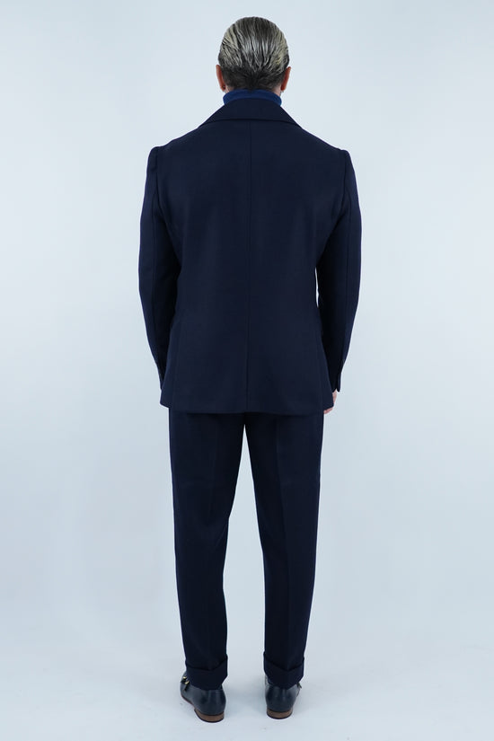 Abito Extensive monopetto petto a lancia spigato blu