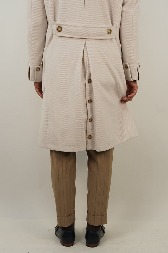 Cappotto Chesterfield Spigato Panna