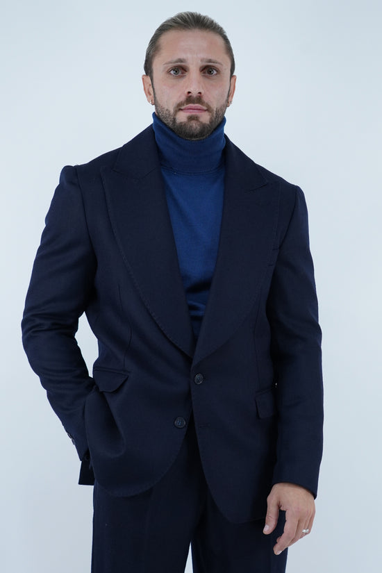 Abito Extensive monopetto petto a lancia spigato blu