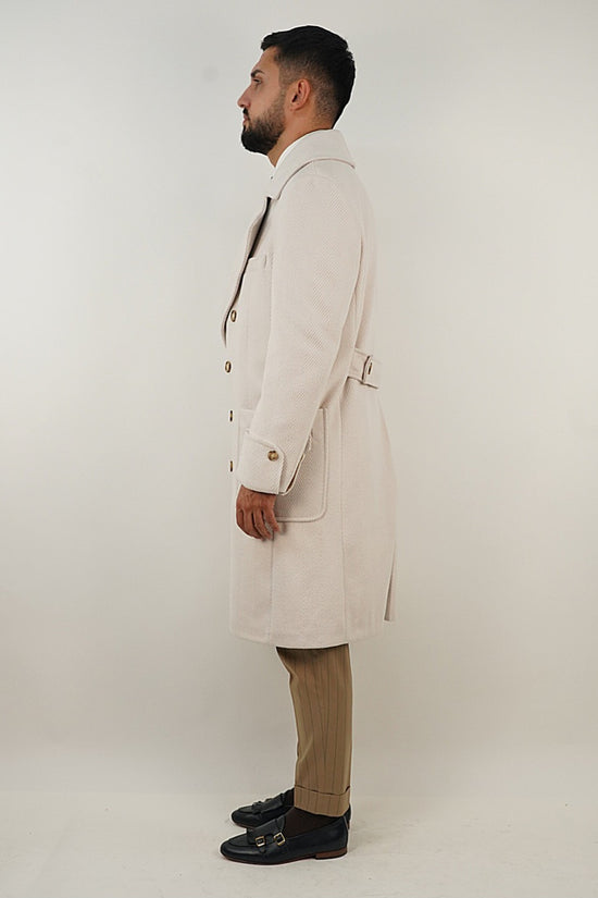 Cappotto Chesterfield Spigato Panna