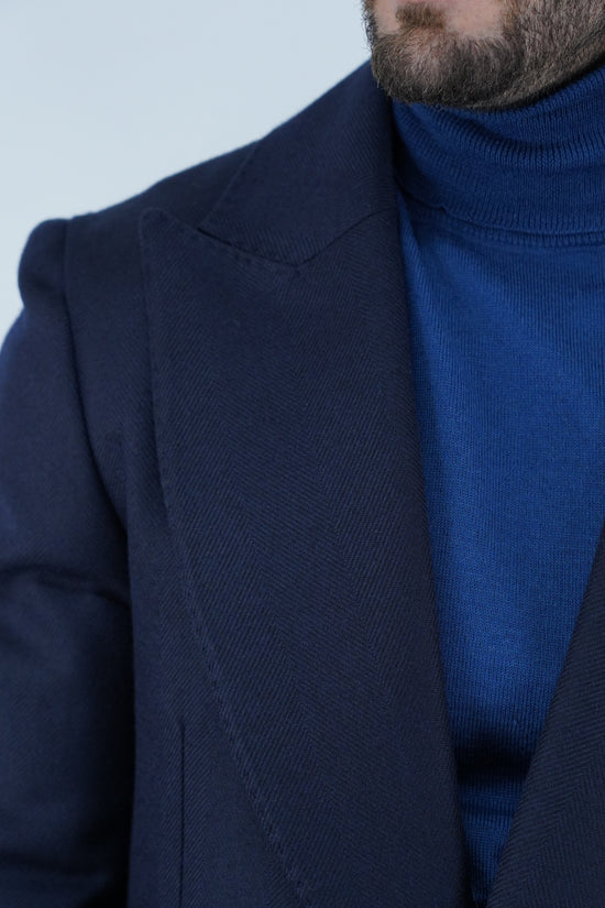 Abito Extensive monopetto petto a lancia spigato blu