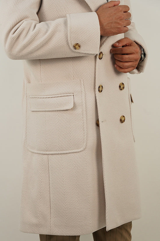 Cappotto Chesterfield Spigato Panna