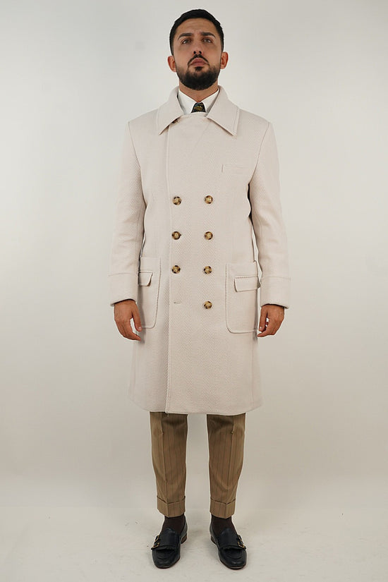 Cappotto Chesterfield Spigato Panna