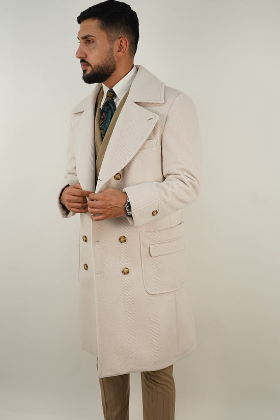 Cappotto Chesterfield Spigato Panna