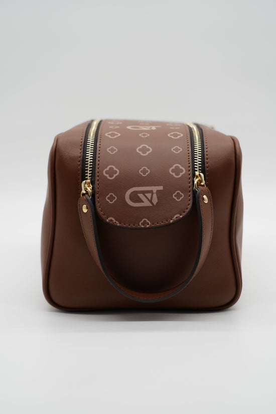 Beauty case monogram cuoio
