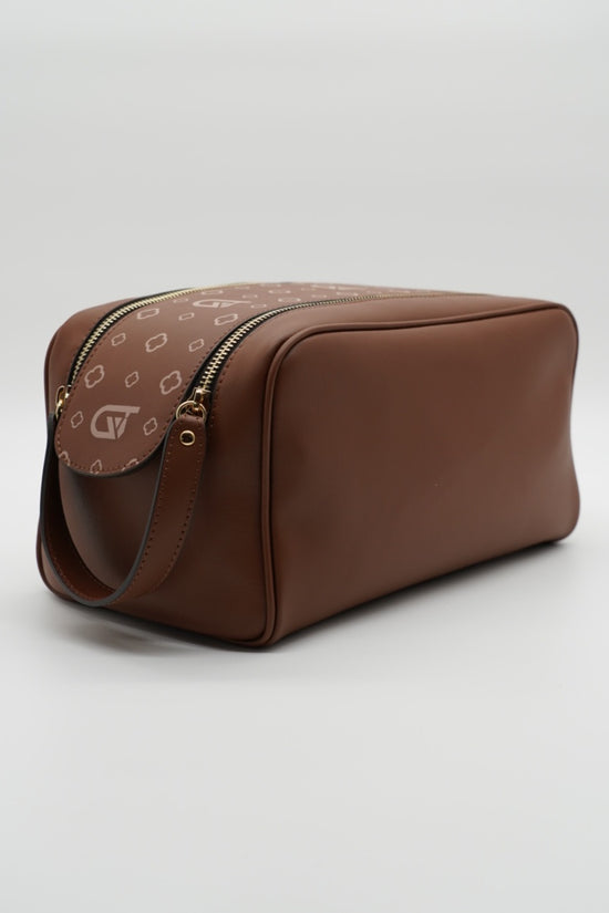 Beauty case monogram cuoio