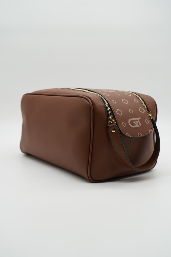 Beauty case monogram cuoio