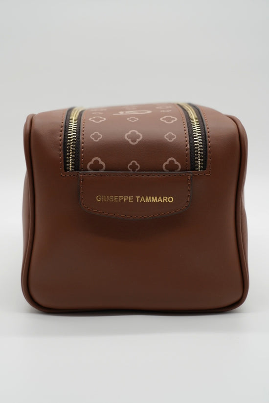 Beauty case monogram cuoio