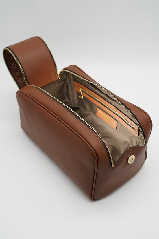 Beauty case monogram cuoio