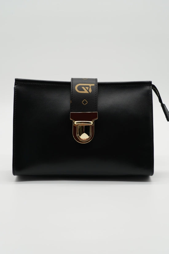 Pochette monogram nera