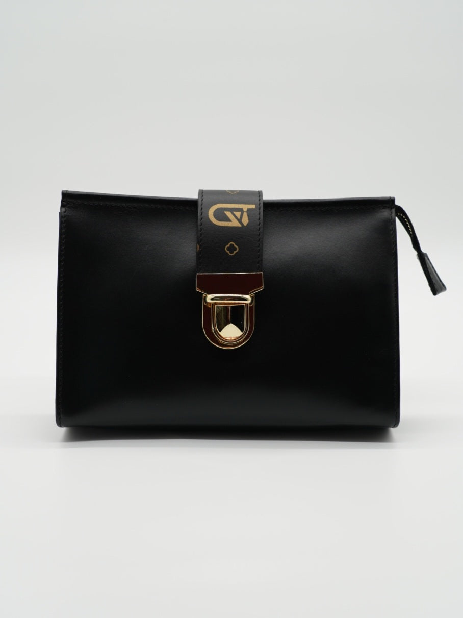 Pochette monogram nera