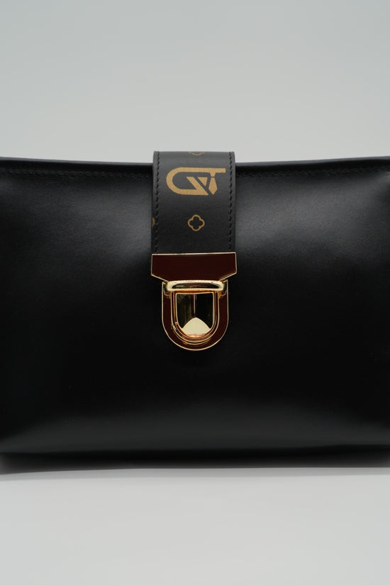 Pochette monogram nera