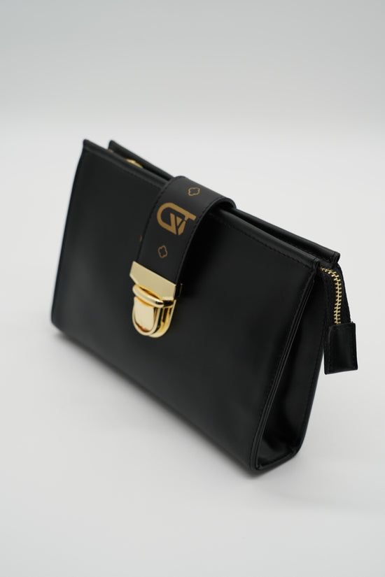 Pochette monogram nera