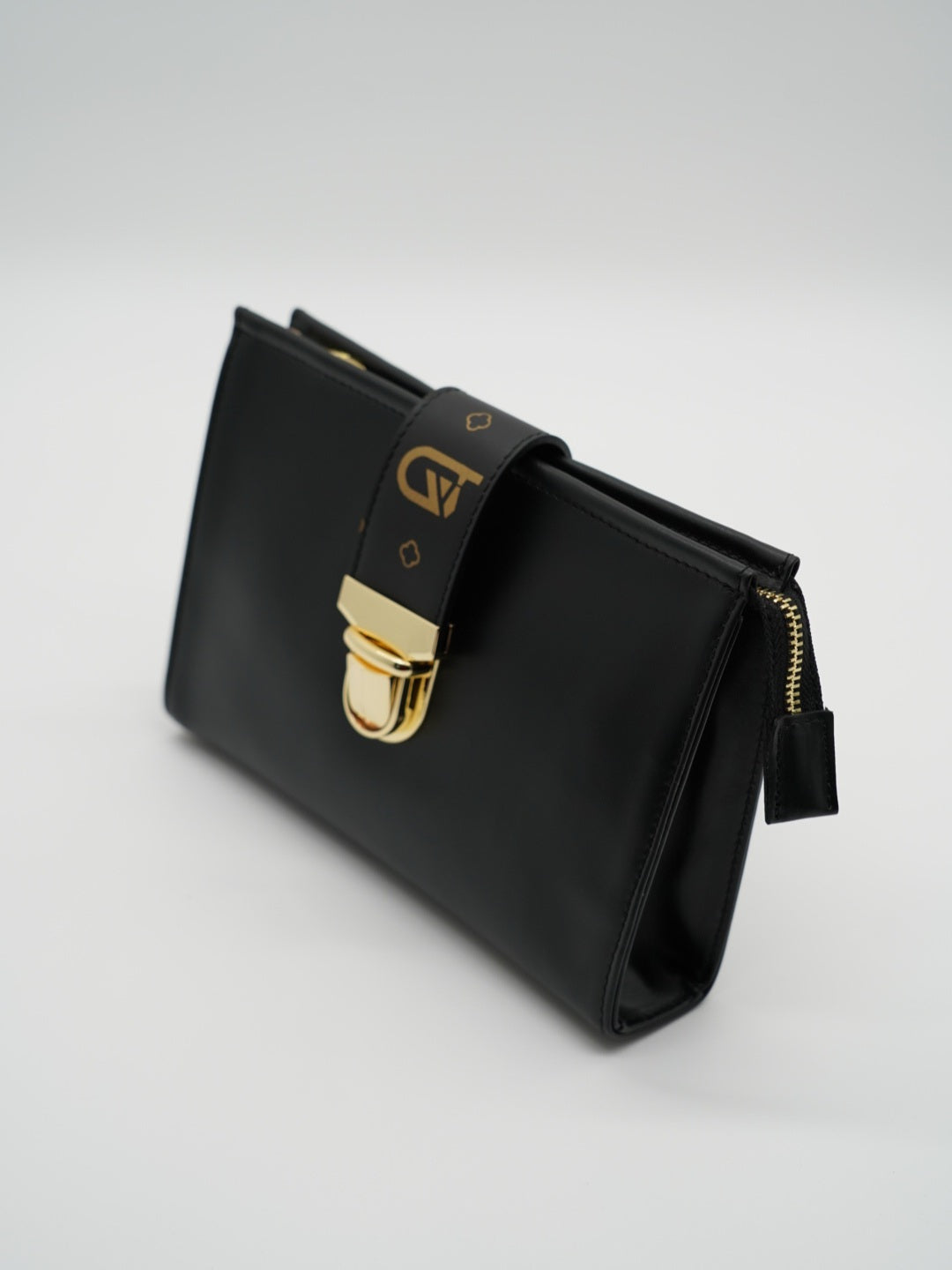 Pochette monogram nera
