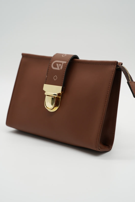 Pochette monogram cuoio