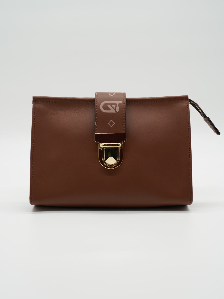 Pochette monogram cuoio