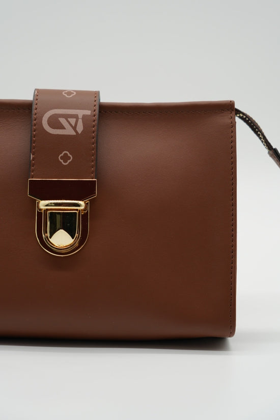 Pochette monogram cuoio