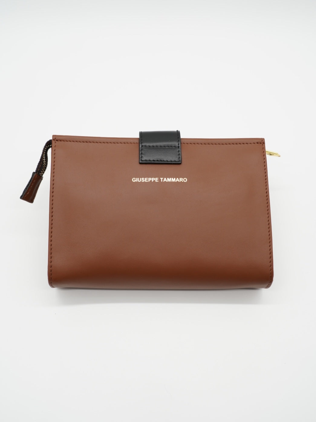 Pochette double color cuoio