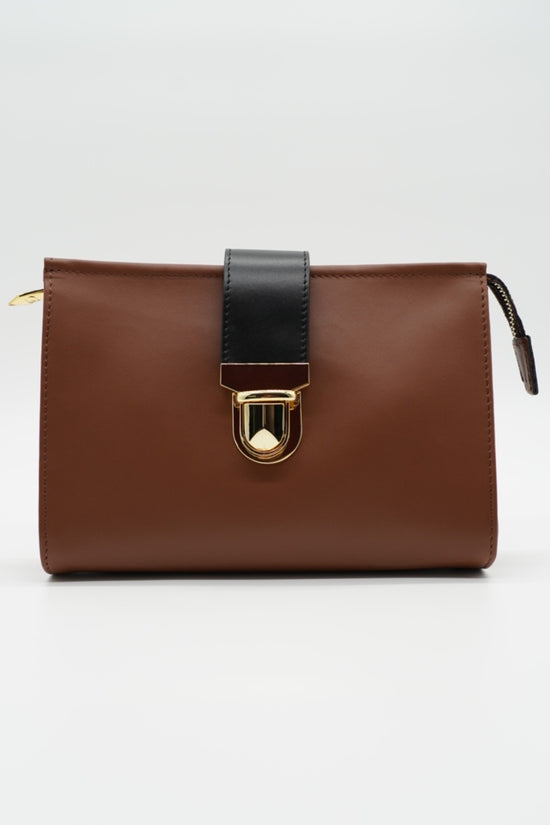 Pochette double color cuoio