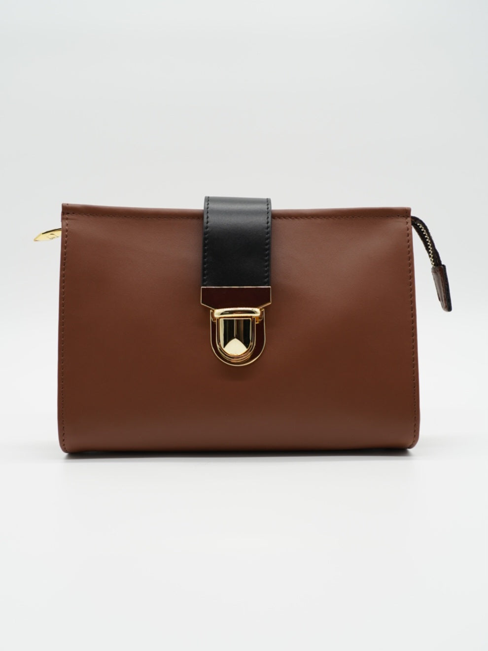 Pochette double color cuoio