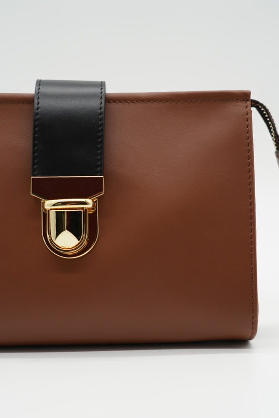 Pochette double color cuoio