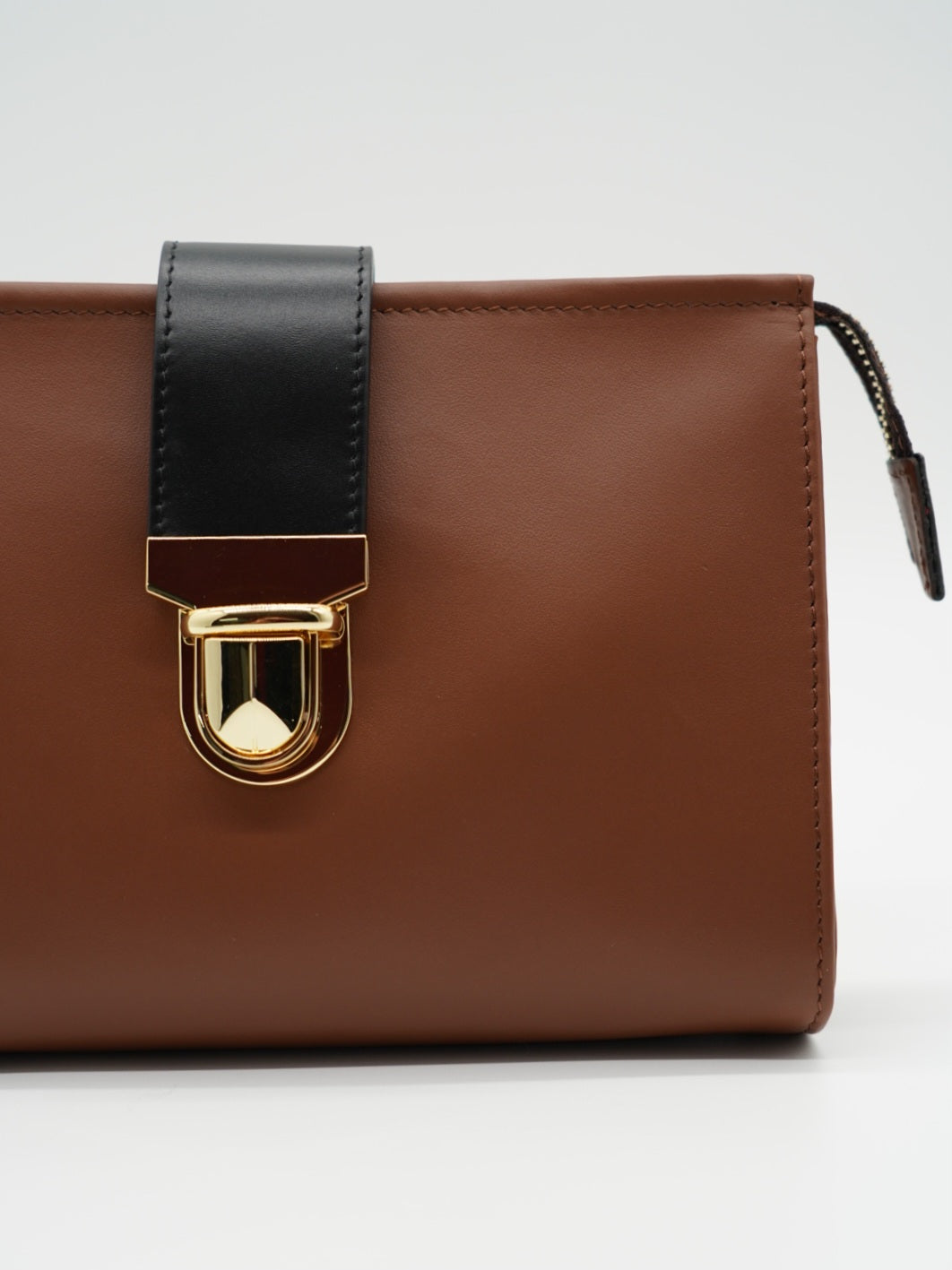 Pochette double color cuoio