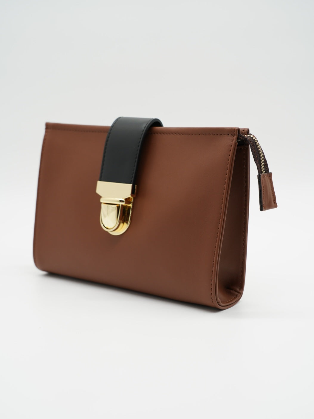 Pochette double color cuoio