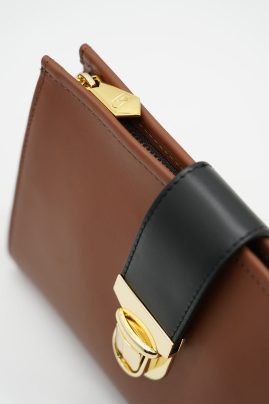 Pochette double color cuoio