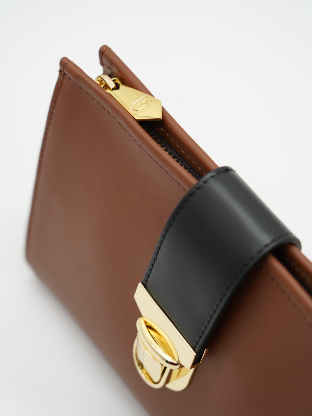 Pochette double color cuoio