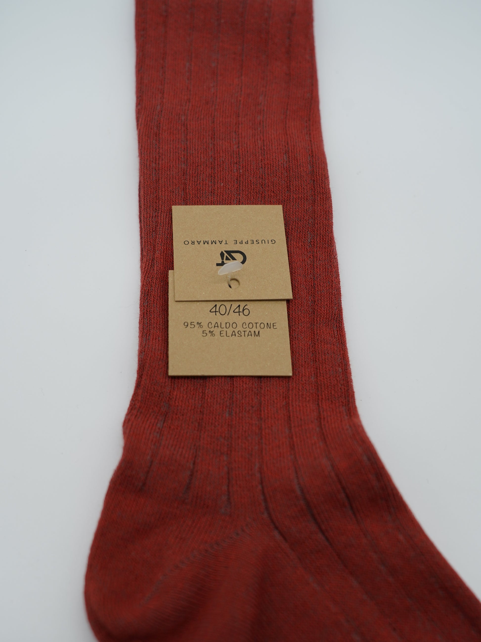 Calze lunghe a costa in caldo cotone multicolor/rame