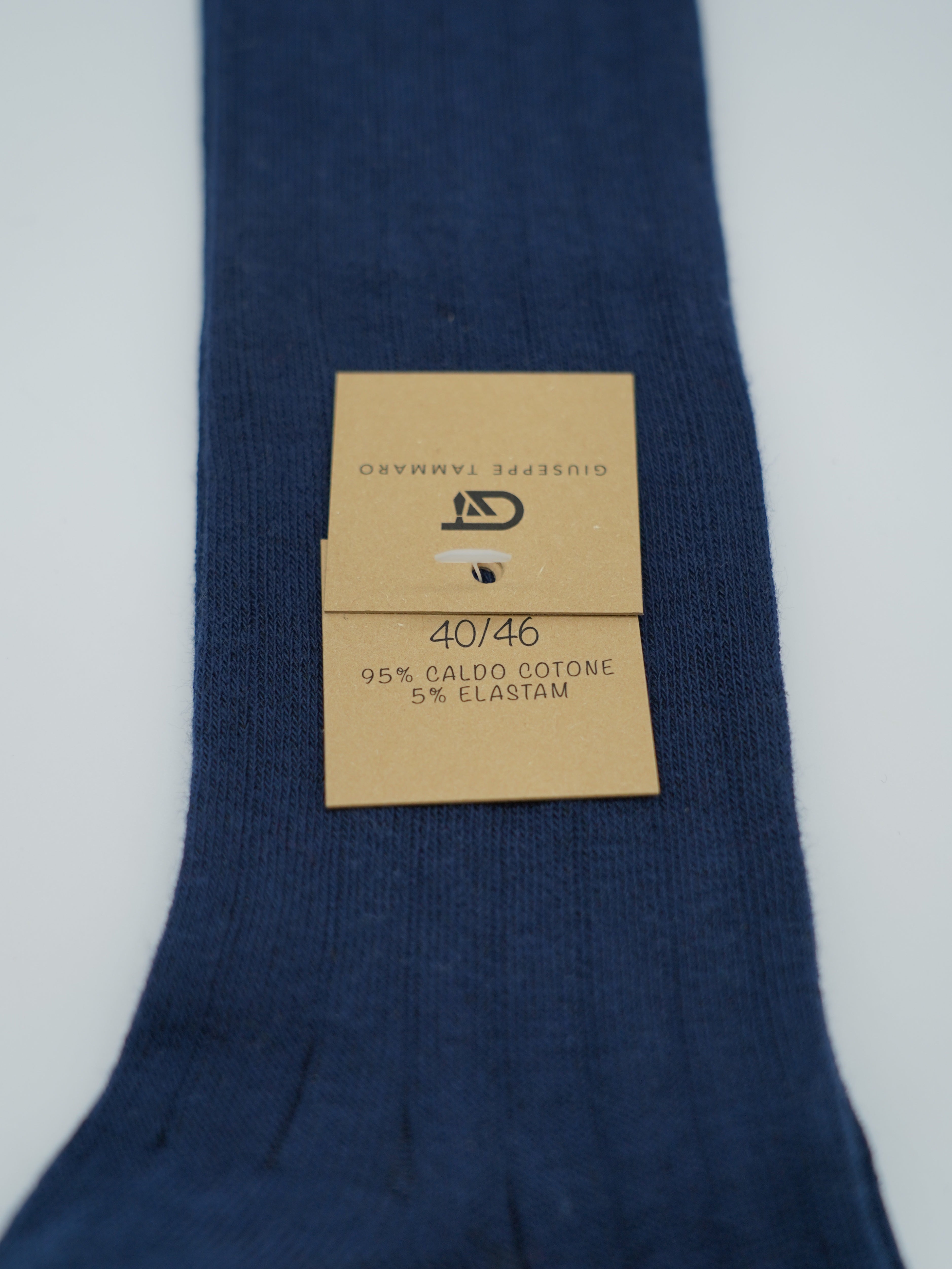 Calze lunghe a costa in caldo cotone blu