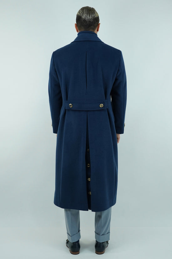 Cappotto Raglan Spigato Zaffiro con bottoni oro