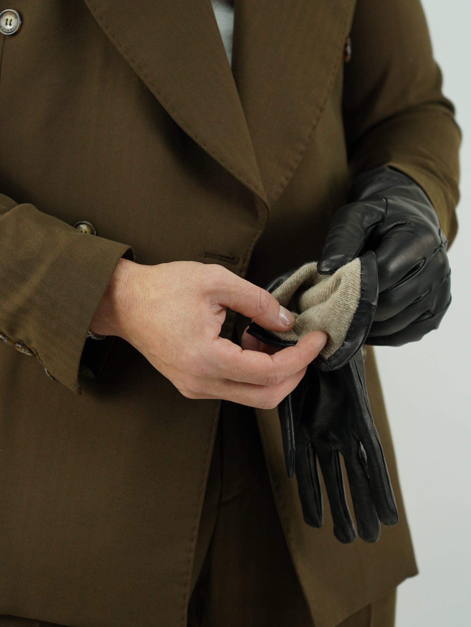 Guanto classic in pelle di capra nero