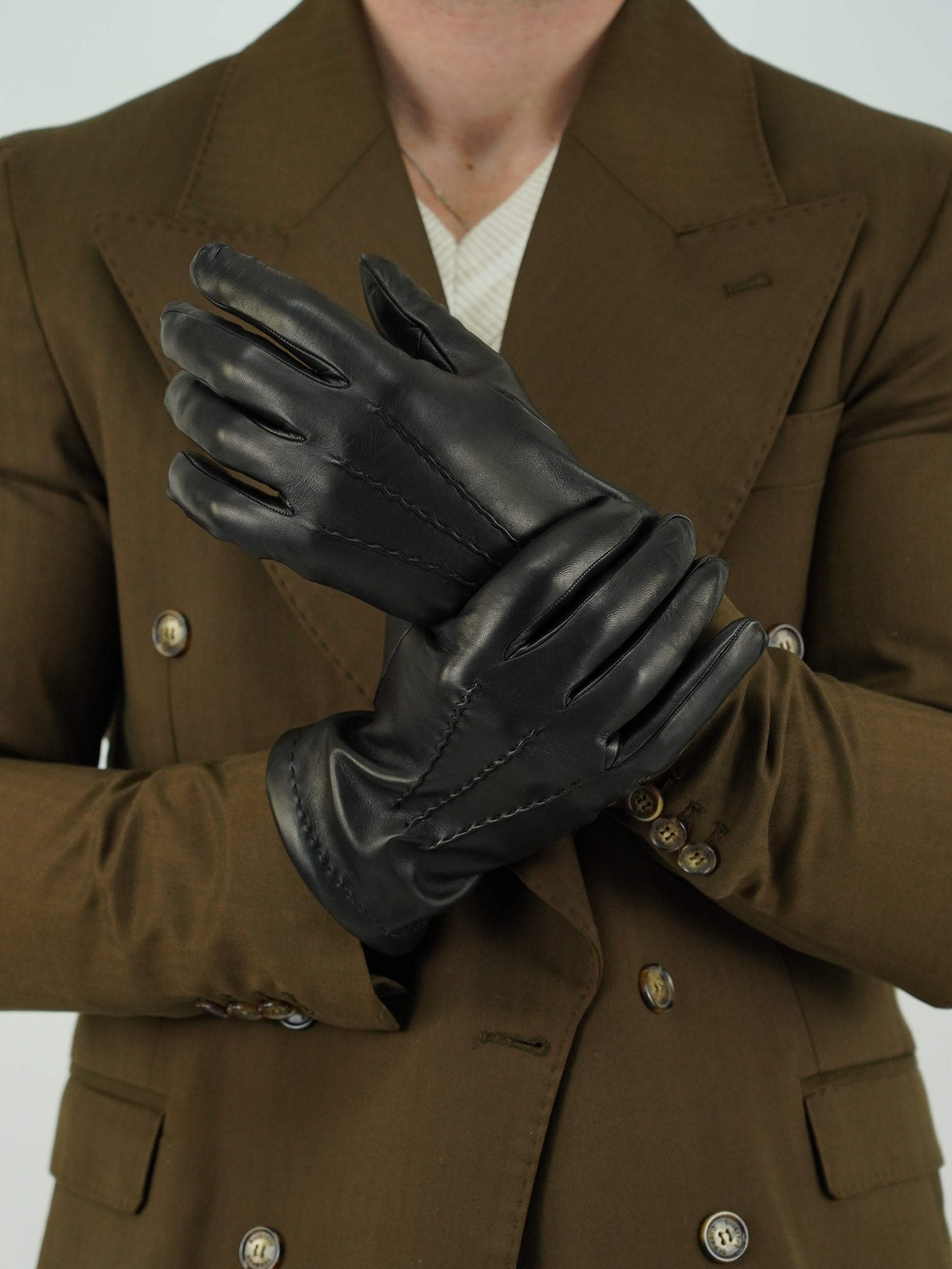 Guanto classic in pelle di capra nero