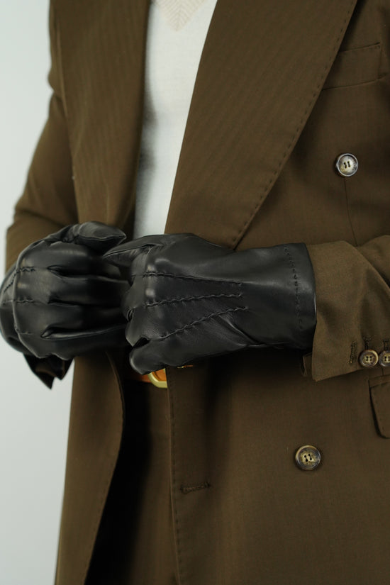 Guanto classic in pelle di capra nero