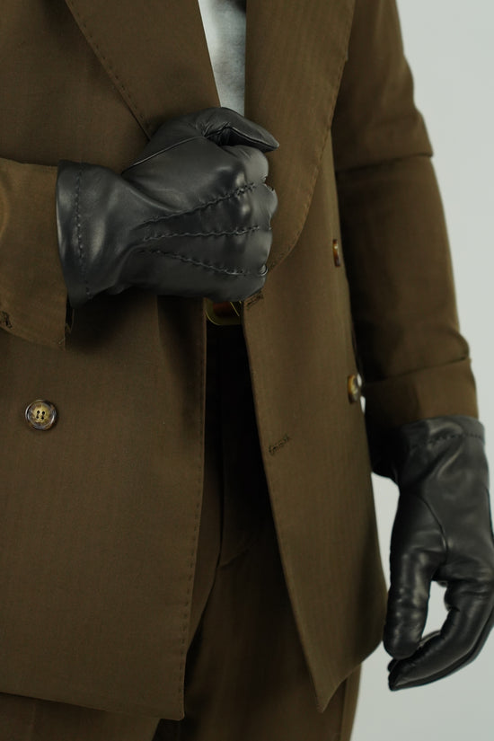 Guanto classic in pelle di capra nero